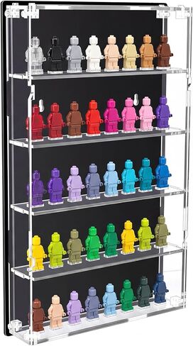 Minifigures Display Case Wall Mounted with Built in Stands for 40 Figurines Clear Acrylic Showcase for Mini Figures 5 Tier Display Case for Mini Toys with Mounting Accessories in Saudi Arabia