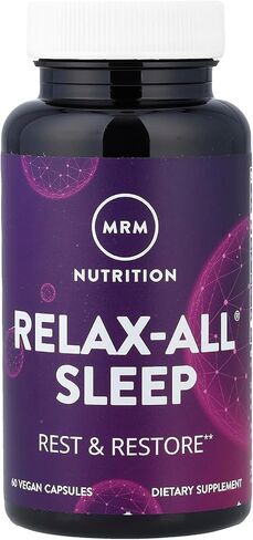 MRM Nutrition Relax-All ® النوم | يساعدك على النوم | نوم مريح + متجدد | مع الميلاتونين + اشواغاندا| ليلة سعيدة من النوم دون الشعور بالترنح | نباتي + خالي من الغلوتين | 30 حصة in Saudi Arabia