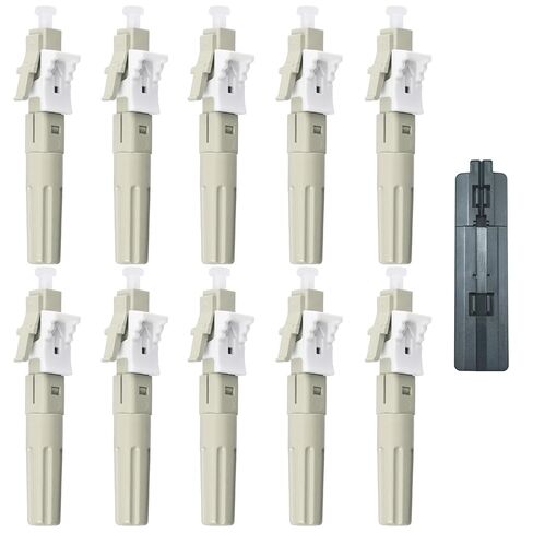 Duogalia-10 Pack LC UPC Single Mode Fiber Optic Cable Quick Connector Fast Connection Adapter for 0.9/2.0/3.0/2.0 * 3.0mm Fiber Round Cable(Blue) in Saudi Arabia
