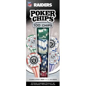 MasterPieces Game Day - NFL Las Vegas Raiders - مجموعة شرائح بوكر مكونة من 100 قطعة، على طراز الكازينو in Kuwait