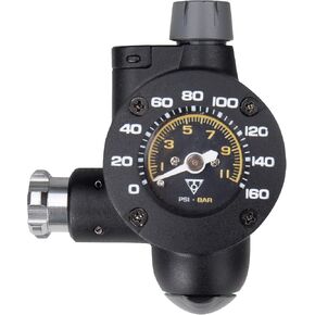 Topeak Air Booster CO2 Bike Tire Inflator Head CO2 Cartridge & Protective Sleeve, Black, Silver, 4.4 x 3.7 x 1.5 cm / 1.7" x 1.4" x 0.6" (inflator) 5.9 x ø2.8 cm / 2.3" x ø1.1" (Sleeve) in Kuwait