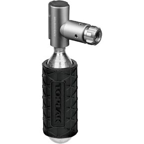 Topeak Air Booster CO2 منفاخ إطارات الدراجة وخرطوشة CO2 وغطاء واقي، أسود، فضي، 4.4 × 3.7 × 1.5 سم / 1.7 بوصة × 1.4 بوصة × 0.6 بوصة (منفاخ) 5.9 × ø2.8 سم / 2.3 بوصة × ø1.1 بوصة (كم) in Kuwait