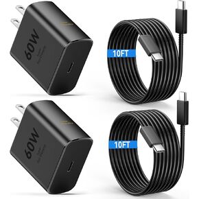 Fast Charger Type C 25W Android Phone Charger USB C Block with 10 FT C to C Type Fast Charging Cable for Samsung Galaxy S23 Ultra/S23/S23+/S22/S22 Ultra/S22+/S21/S20/Note 10/20, Z Fold/Flip, 3Pack in Saudi Arabia