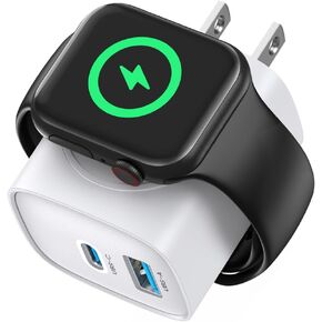 شاحن ساعة Apple مع كتلة شحن سريع 20 وات، كتلة شاحن حائط 3 في 1 PD USB C لشاحن iWatch Ultra/9/8/7/6، iPhone 15/15 Plus/15 Pro/15 Pro Max، iPhone 14/13/ 12 سلسلة، أبيض in Kuwait
