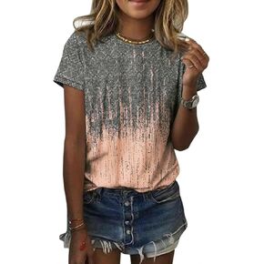 Cicy Bell Women's T Shirts Short Sleeve Tees Sunflower Graphic Loose Summer Tops in Kuwait
