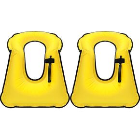 2 Pieces Inflatable Snorkel Vest Adults Snorkeling Jackets Portable Portable Swim Vest Adjustable Safety Vest for Snorkeling Swimming Diving Surfing in Kuwait