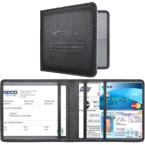 Car Registration and Insurance Holder, Premium Leather Insurance and Registration Holder,vehicle Glove Box Car Organizer, with Magnetic Shut for Cards, Driver License (Black) in Kuwait