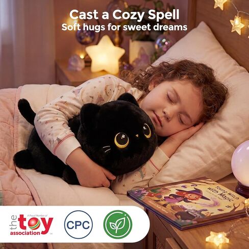 Cute Black Cat Plush Pillow, Kawaii Plushies Black Cat Stuffed Animals, Squishy Plushies, Cuddle Plush Pillow for Kids & Girls (20 Inch) in Saudi Arabia