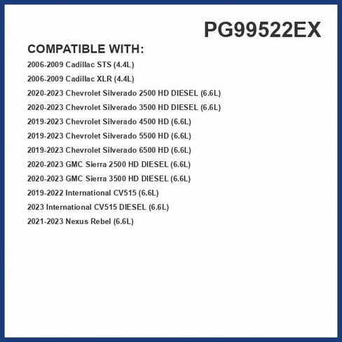 PG99522EX Extended Life Oil Filter up to 10,000 Miles | Fits 2023-20 Chevrolet Silverado 2500, 2023-20 Silverado 3500 HD, 2021-19 Silverado 5500 HD, 2023-20 GMC Sierra 2500, Sierra 3500 HD in Saudi Arabia