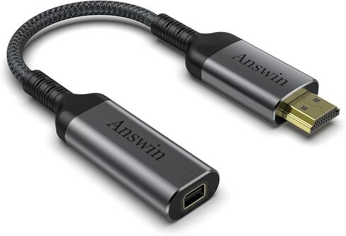 Answin HDMI إلى Mini DisplayPort محول، 4K HDMI إلى Mini DisplayPort Active HDMI 1.4 مصدر لأجهزة Xbox One/360، Mac Mini، الكمبيوتر الشخصي/أجهزة الكمبيوتر المحمولة إلى شاشة Mini DP 1.2 Out مع DisplayPort/Mini DisplayPort in Kuwait