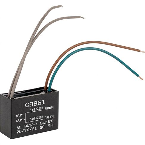 CBB61 5uf + 5uf 4-Wire 250V AC مكثف مروحة السقف من BlueStars - حزمة من 1 - متوافقة مع التكنولوجيا الجديدة - 50/60 هرتز - 4 أسلاك مكثف توصيل الطاقة الكهربائية in Kuwait