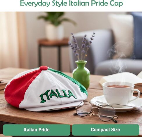 Tri-Color Italia Gatsby Cap – Colorful Italian Hat - Italy Collection of Italian Pride Products FBA in Saudi Arabia