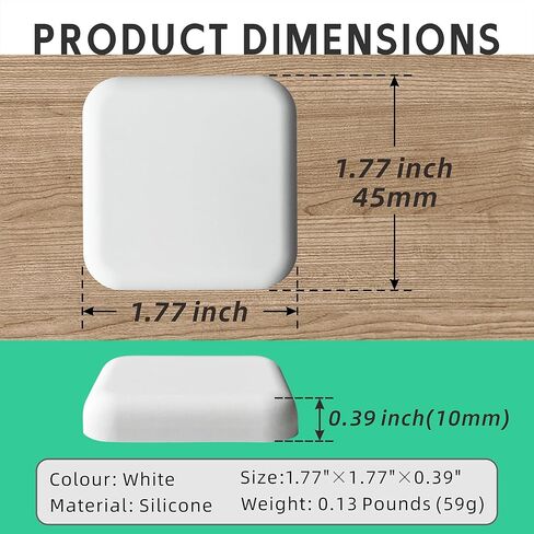 Square Door Stopper (6-Piece, White) Silicone Protector Pads Suitable for Door Knobs Refrigerator Doors Toilet Seats in Saudi Arabia
