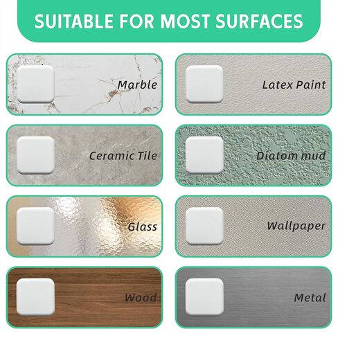 Square Door Stopper (6-Piece, White) Silicone Protector Pads Suitable for Door Knobs Refrigerator Doors Toilet Seats in Saudi Arabia