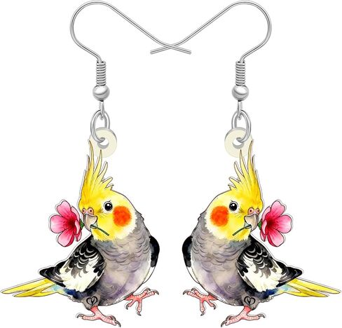DUOWEI Cute Acrylic Parrot Earrings Macaws Dangle Jewelry for Women Girls Jimmy Buffett Vacation Gifts in Kuwait