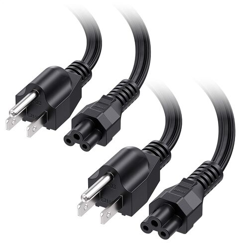 كابل ماترز 2-حزمة من 3 سلك طاقة بطول 6 أقدام، سلك طاقة للكمبيوتر المحمول 16 AWG مدرج في قائمة UL، سلك بديل 3 شقوق متوافق مع أجهزة كمبيوتر Dell HP ASUS/سلك الطاقة 3 شقوق (NEMA 5-15P إلى IEC C5) - 6 أقدام in Kuwait