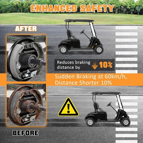 EZGO Brake Shoes Fit E-Z-Go Medalist/TXT G&E 1997 Up Golf Cart Replacement Brakes Fit Workhorse 96+, Yamaha G2-G22 94-06 OEM 27943G01 70795G01 27944-G01 in Saudi Arabia