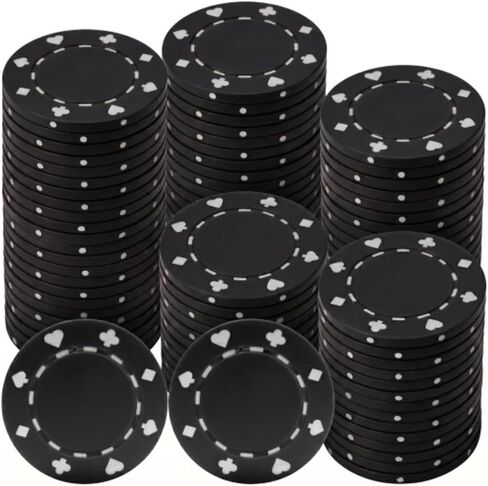 Poker Chips – 100-Piece Set of 11.5-Gram Blackjack Chips with Suited Design – Made of Composite Resin for Texas Holdem (Black) in Saudi Arabia