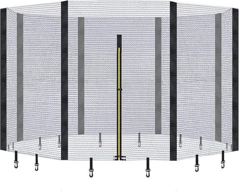 12ft Trampoline Net - Replacement Enclosure Safety Net for 8 Poles Round Frames Trampoline, Nylon Trampoline Barrier Net Parts with Double Zipper and Protection Buckles Black in Saudi Arabia