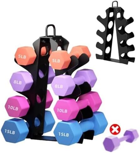 Weight Rack for Dumbbells(Dumbbells not included), EXBTOKA Compact A-Frame Dumbbell Rack Stand Only, Dumbbell Rack with Handle, for Home Gym Workout in Kuwait