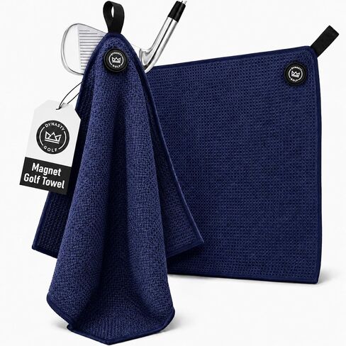 Magnetic Golf Towel for Golf Bags - Microfiber Golf Towels for Men & Women - Waffle Golf Bag Towel with Magnet (Black) in Saudi Arabia
