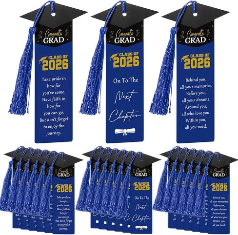 60 مجموعة من علامات التخرج المرجعية مع شرابة 2024 هدايا تخرج ملهمة هدايا تخرج جامعية هدايا وداع لمحبي الكتب الجامعية والأصدقاء والنساء (أزرق) in Saudi Arabia