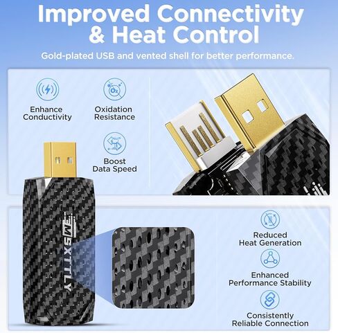 محول Android Auto اللاسلكي للسيارة الصغيرة Android auto Dongle لمصنع OEM سلكي Android Auto Cars سهل الإعداد، اتصال سريع، BlackGary in Saudi Arabia