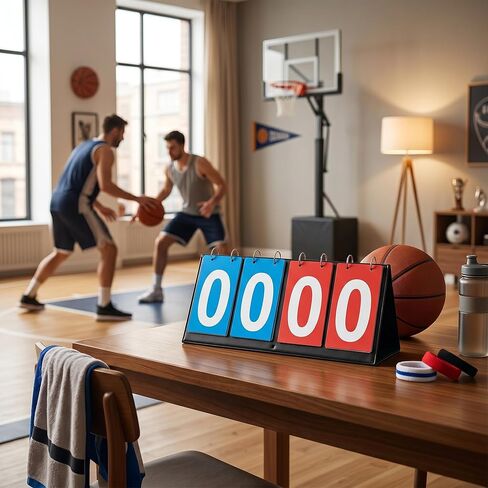 Yosoo 4 Digit Score Keeper Score Flipper, Lightweight Portable Sports Scoreboard for Games Basketball Tennis Table in Saudi Arabia