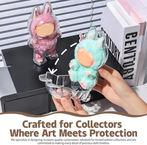 حالة حماية GIB لـ Labubu The Monsters Mostrical Macaron ، و Clear Display Stand Case Case Cover Cover (واحد يقف) in Kuwait