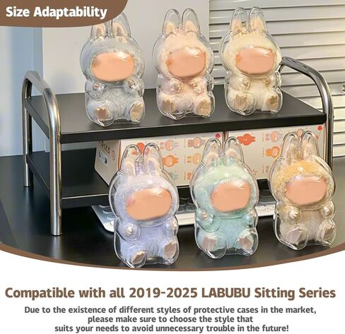 حالة حماية GIB لـ Labubu The Monsters Mostrical Macaron ، و Clear Display Stand Case Case Cover Cover (واحد يقف) in Kuwait