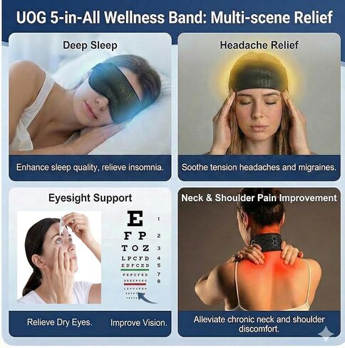 UOG (United One) Band Deep Sleep Band و Handache Relief - حل طبيعي للأرق والصداع والتوتر. تحسين البصر-الحجم الواحد ، ناعم ومرن. in Kuwait