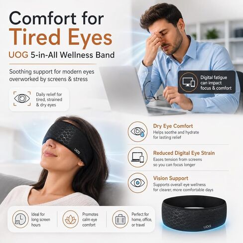UOG (United One) Band Deep Sleep Band و Handache Relief - حل طبيعي للأرق والصداع والتوتر. تحسين البصر-الحجم الواحد ، ناعم ومرن. in Kuwait