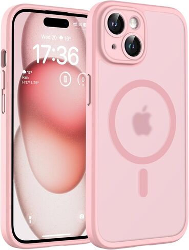 TOCOL 3 in 1 Magnetic for iPhone 15 Pro Case, Upgraded [Full Camera Protection] with 2 Screen Protector, Fit for Mag-Safe [Military Grade Drop Tested] Translucent Back Phone Case 6.1", Blue in Kuwait