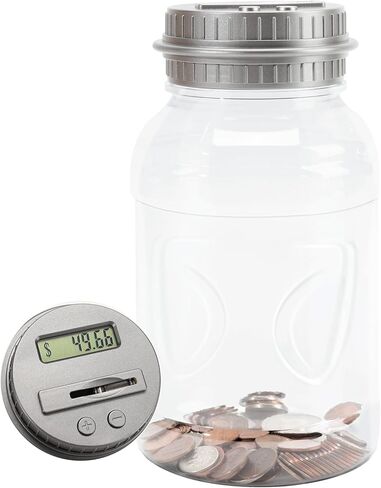 Qiekaka Coin Bank for Saving Money Digital Coin Jar, Piggy Bank for Adults, Coin Jar with Change Counter for Counting Savings. Contains Two Coin Banks, for Boys Girls Kids （Orange and Blue） in Saudi Arabia