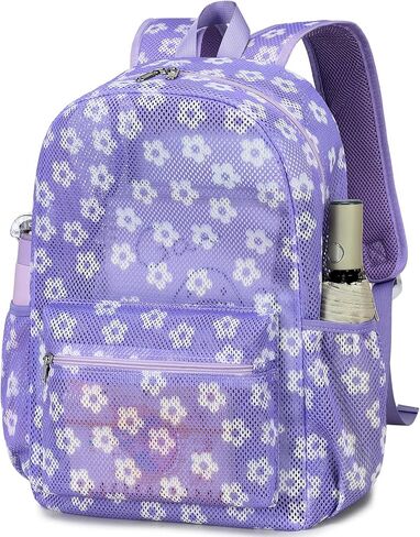 Bluboon Mesh Backpack for Girls Kids Semi-Transparent School Bookbag See Through Beach Bag Daypack in Saudi Arabia