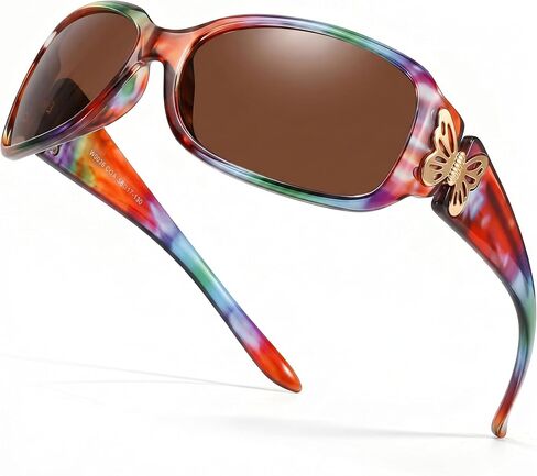 LVIOE Polarized Sunglasses for Women, Fashion Butterfly Decoration Driving Fishing-99.99% UV Protection in Kuwait