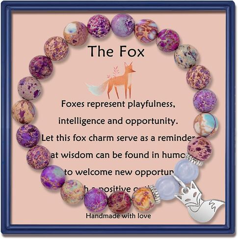 LINY Beaded Fox Bracelets for Girls Women Fox Gifts for Niece Daughter Granddaughter Birthday Gifts in Saudi Arabia