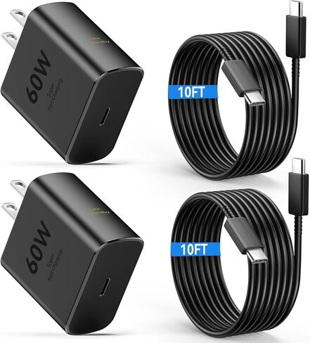 Fast Charger Type C 25W Android Phone Charger USB C Block with 10 FT C to C Type Fast Charging Cable for Samsung Galaxy S23 Ultra/S23/S23+/S22/S22 Ultra/S22+/S21/S20/Note 10/20, Z Fold/Flip, 3Pack in Saudi Arabia