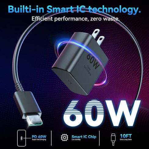 Fast Charger Type C 25W Android Phone Charger USB C Block with 10 FT C to C Type Fast Charging Cable for Samsung Galaxy S23 Ultra/S23/S23+/S22/S22 Ultra/S22+/S21/S20/Note 10/20, Z Fold/Flip, 3Pack in Saudi Arabia