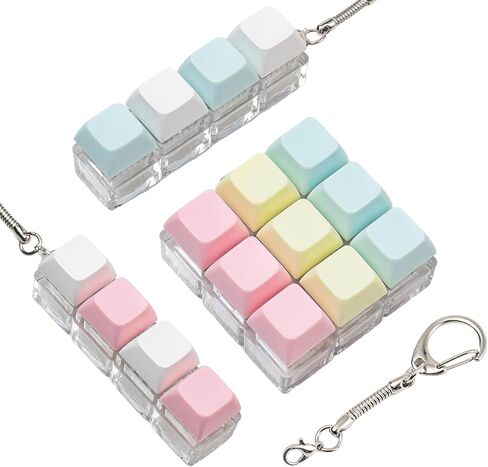 3 Pcs Keyboard Fidget Toy, Colorful Loud Fidget Keyboard Keychain 4-in-1 Keyboard Clicker Fidget Toy Stress Relief, 9Key Fidget Sensory Fun Toys for Anxiety Decompression in Kuwait