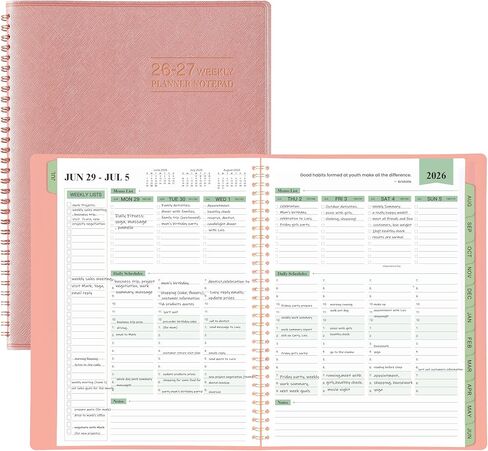 2026 Planner - 11.38 '' X 8.74 '' ، Weekly & Monthly Planner Notepad 2026 ، Jan. 2026 - ديسمبر. 2026 ، كتاب موعد ، فاصل زمني 60 دقيقة ، علامات التبويب الشهرية ، جلد فوكس ناعم ، ملزمة دوامة - وردة ذهبية in Saudi Arabia