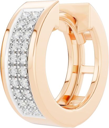 مجموعة Dazzlingrock 0.06 قيراط (ctw) حلق دائري من الألماس الأبيض للجنسين بمفصلات Huggie Hoop (قطعة واحدة فقط) من الذهب عيار 10 قيراط in Saudi Arabia