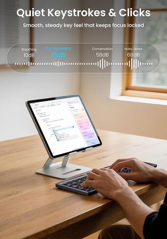 لوحة مفاتيح بلوتوث قابلة للطي من لاما، لوحة مفاتيح لاسلكية صغيرة مع لوحة لمس، لوحة مفاتيح محمولة رفيعة للغاية وقابلة للطي لأجهزة iPad اللوحية والهواتف الذكية iOS Android Windows PC، رمادي + أسود in Kuwait