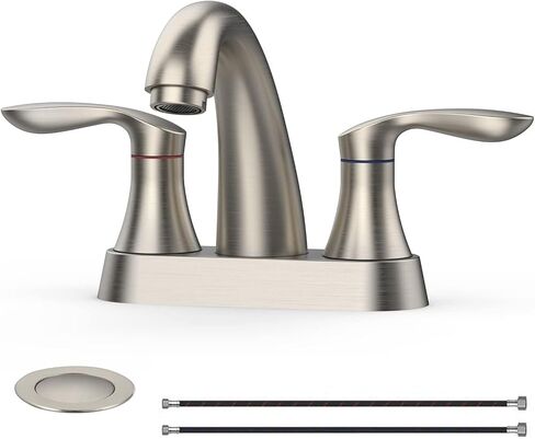 Bathroom Sink Faucet, Faucet for Bathroom Sink, Widespread ORB Bathroom Faucet 3 Hole with Stainless Steel Pop Up Drain and cUPC Lead-Free Hose-(Oil Rubbed Bronze) in Saudi Arabia