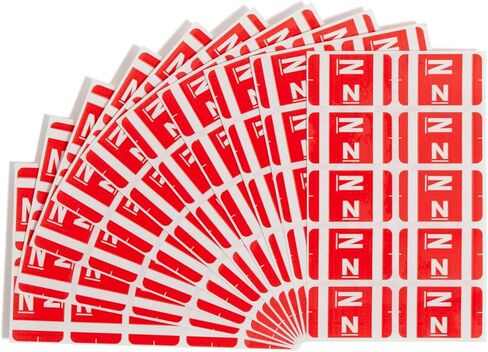ملصق أبجدي مرمز بالألوان من Smead AlphaZ ACCS، N، أحمر، 100 ملصق في كل عبوة (67184) in Saudi Arabia