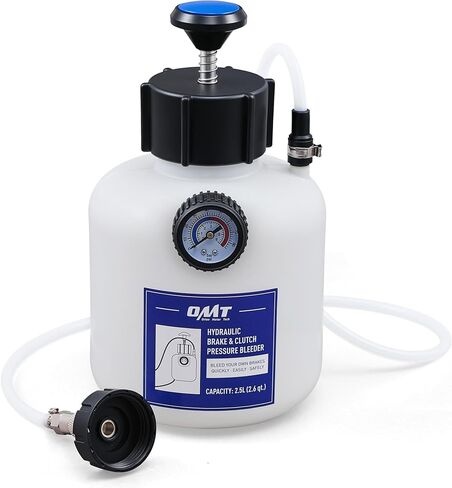 Orion Motor Tech Brake Bleeder Kit, One Person 2.5L Brake Fluid Extractor Compatible with Ford VW BMW More, Brake Pressure Bleeder with 2.6qt Bottle Vacuum Gauge Hose Cap Wrench & European Adapter in Saudi Arabia