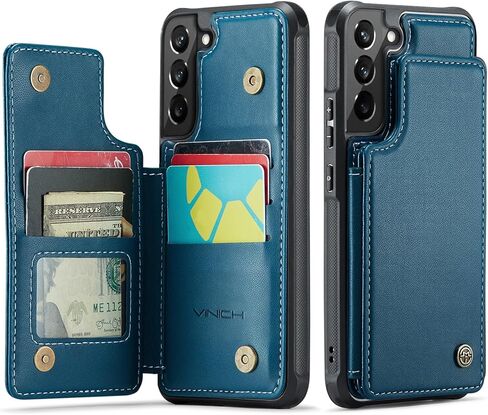 Vinich for Samsung Galaxy S22 Plus Wallet Case with Card Holder, Black in Kuwait