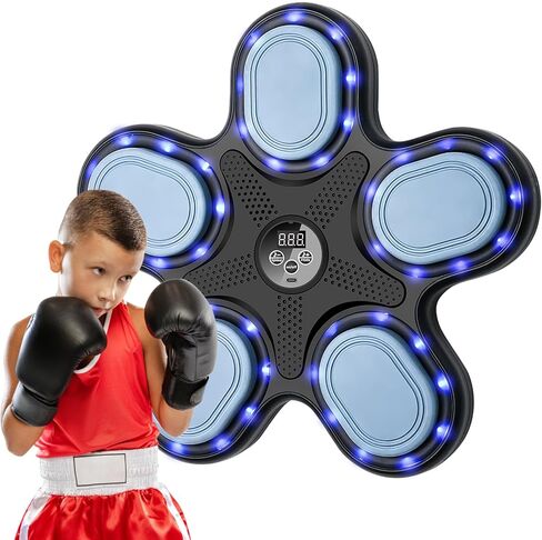 OurStarry 2024 New Model Smart Music Boxing Machine for Adults and Kids, Bluetooth Training Machine with LED Electronic Wall Mounted, Home Indoor Workout Equipment with Premium Boxing Gloves in Kuwait