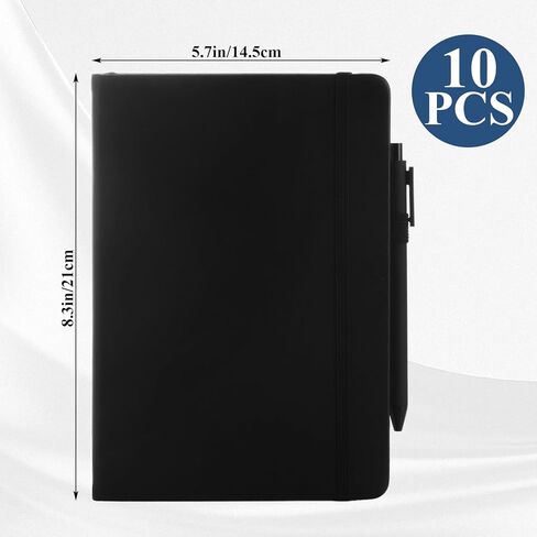 MIVIDE 10 Pack Journal Notebook Bulk with 10 Pens, A5 Lined Notebook Journals Bulk, Hardcover Notebook, College Ruled Notebook for Work Writing School Office, 5.7" x 8.3", Yellow in Saudi Arabia