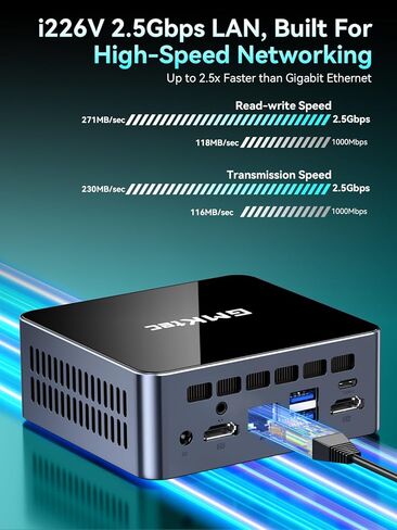 GMKtec Mini PC Intel Core i7-12650H 24GB DDR5 1TB SSD Desktop Gaming Mini Computers Windows 11 Pro 4K, Type C, WiFi 6, BT 5.2, RJ45 1000M in Saudi Arabia